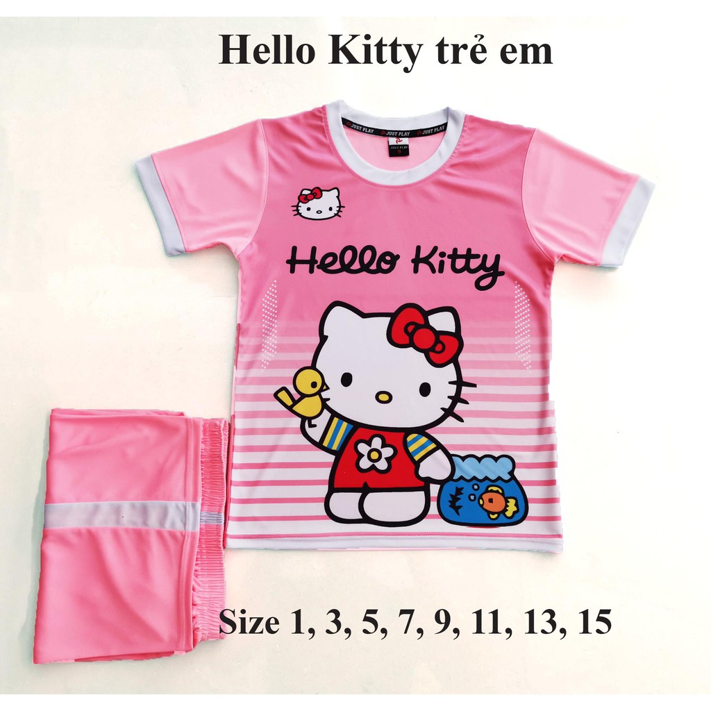 Bộ quần áo Hello kitty hồng siêu đáng yêu cho bé gái