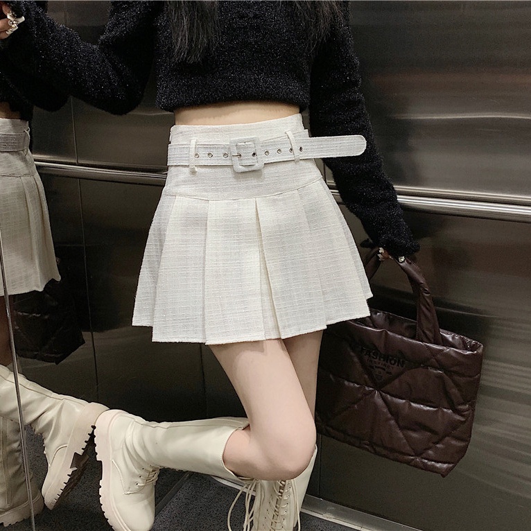 Chân váy SUXI dáng chữ A xếp ly đơn giản phong cách cổ điển thời trang thu đông