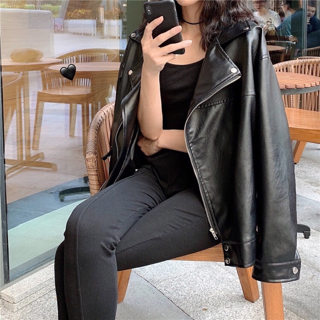 Áo khoác da nữ classic