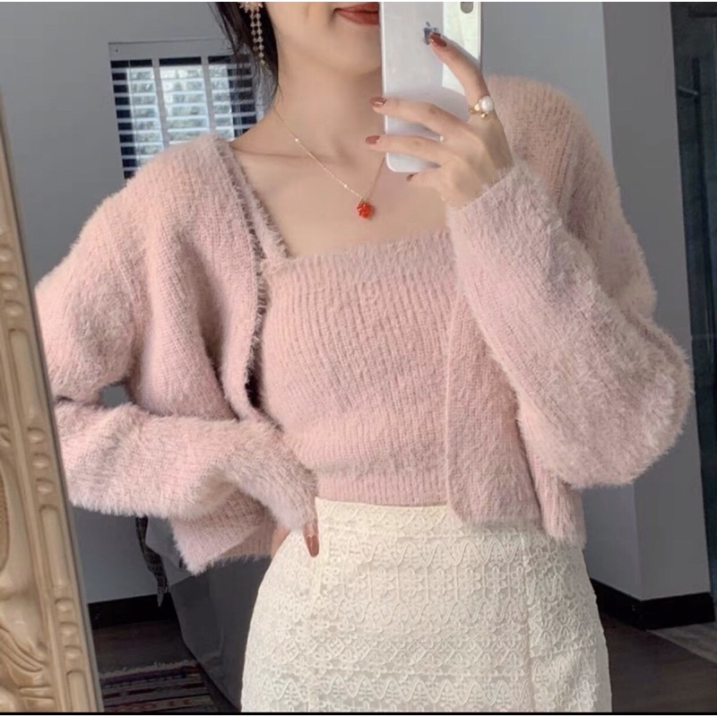 💋FREESiZE💋Sét Áo hai dây kèm áo khoác ngoài chất đẹp .KÈM ẢNH THẬT