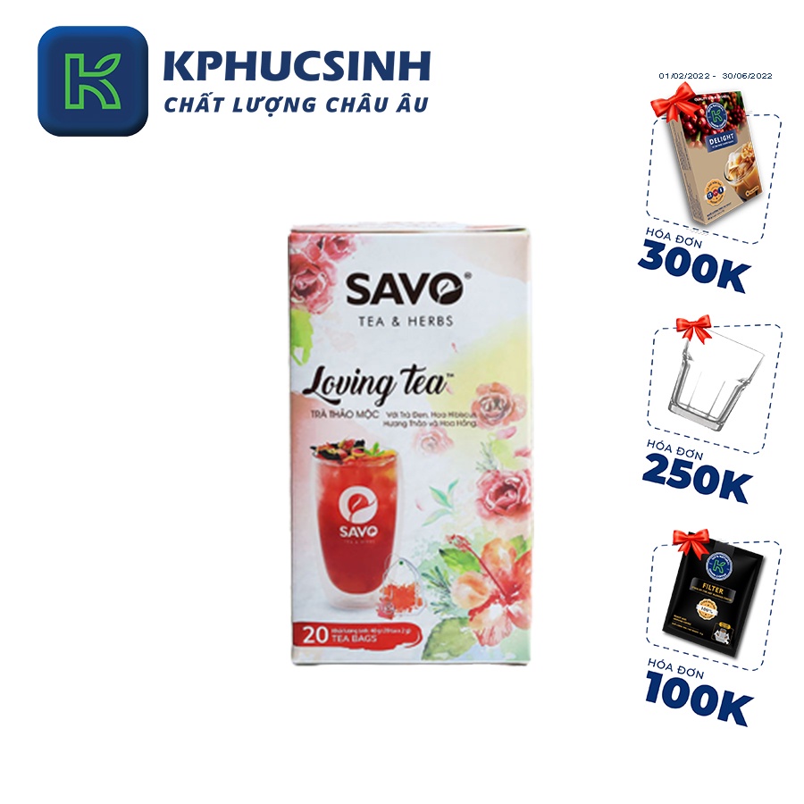 Trà savo loving tea 20 gói x 2g KPHUCSINH - Hàng Chính Hãng