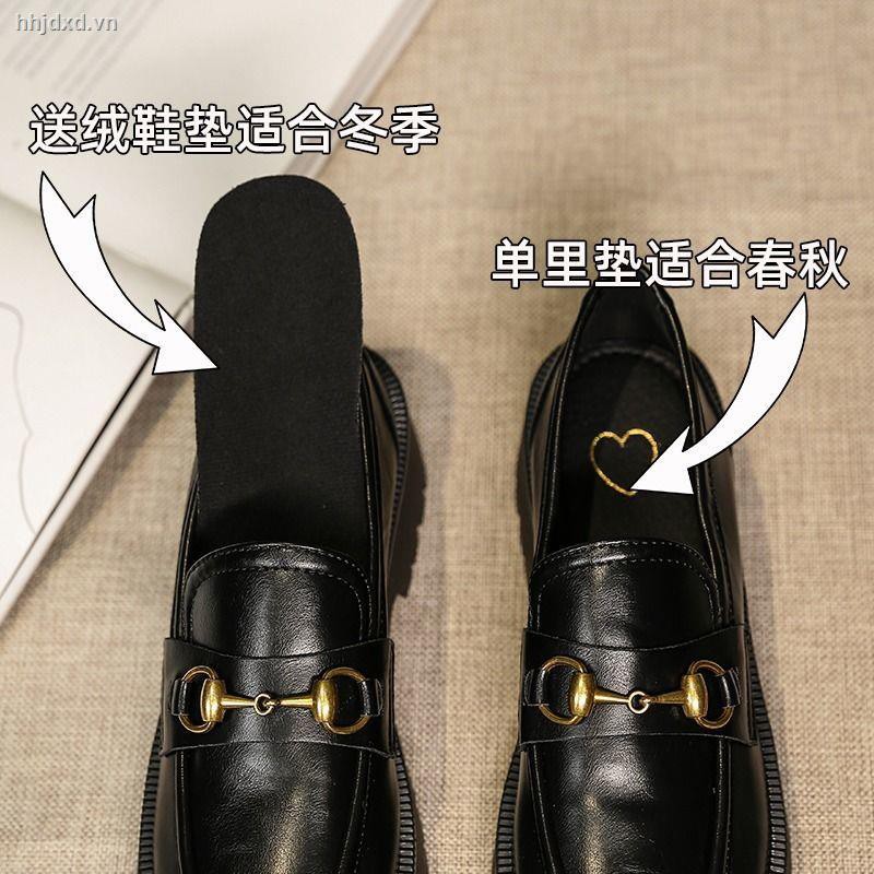 Giày Da Đế Bằng Thiết Kế Độc Đáo Thời Trang Thu Đông 2020 Cho Nữ
