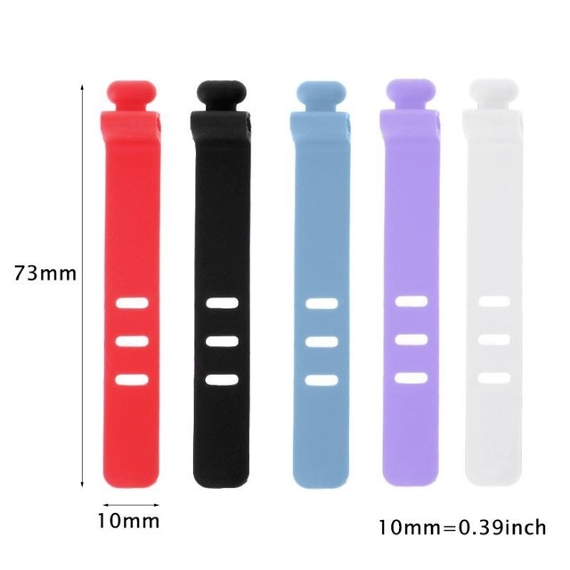Set 4 Dây Silicone Buộc Dây Cáp/Tai Nghe/Chuột Bàn Phím Tiện Dụng