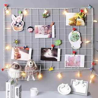 Lưới sắt trang trí + Kẹp gỗ treo ảnh