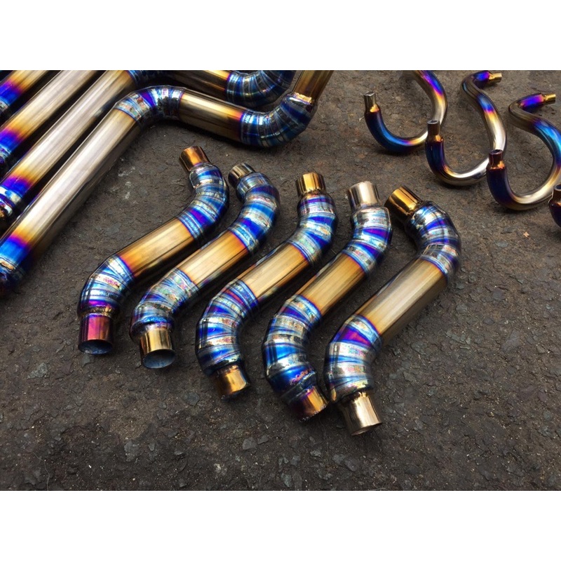 Ống nước titan bắn cát vàng, nhám,dầy 1,5li bao ko xì nước dành cho dòng xe Satria, Raider, Winner, Sonic