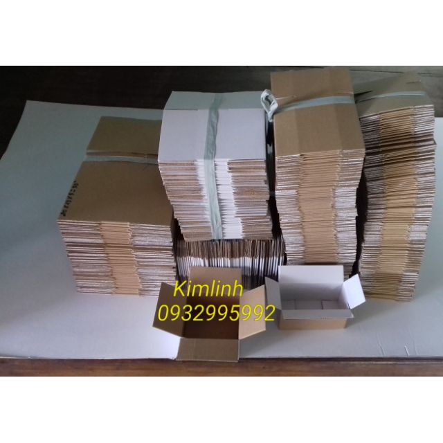 Combo 50 hộp giấy carton size 10x8x8 hộp mặt trong trắng ngoài nâu