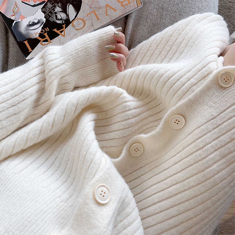 Áo khoác cardigan dệt kim có đệm thời trang thu đông mới cho nữ