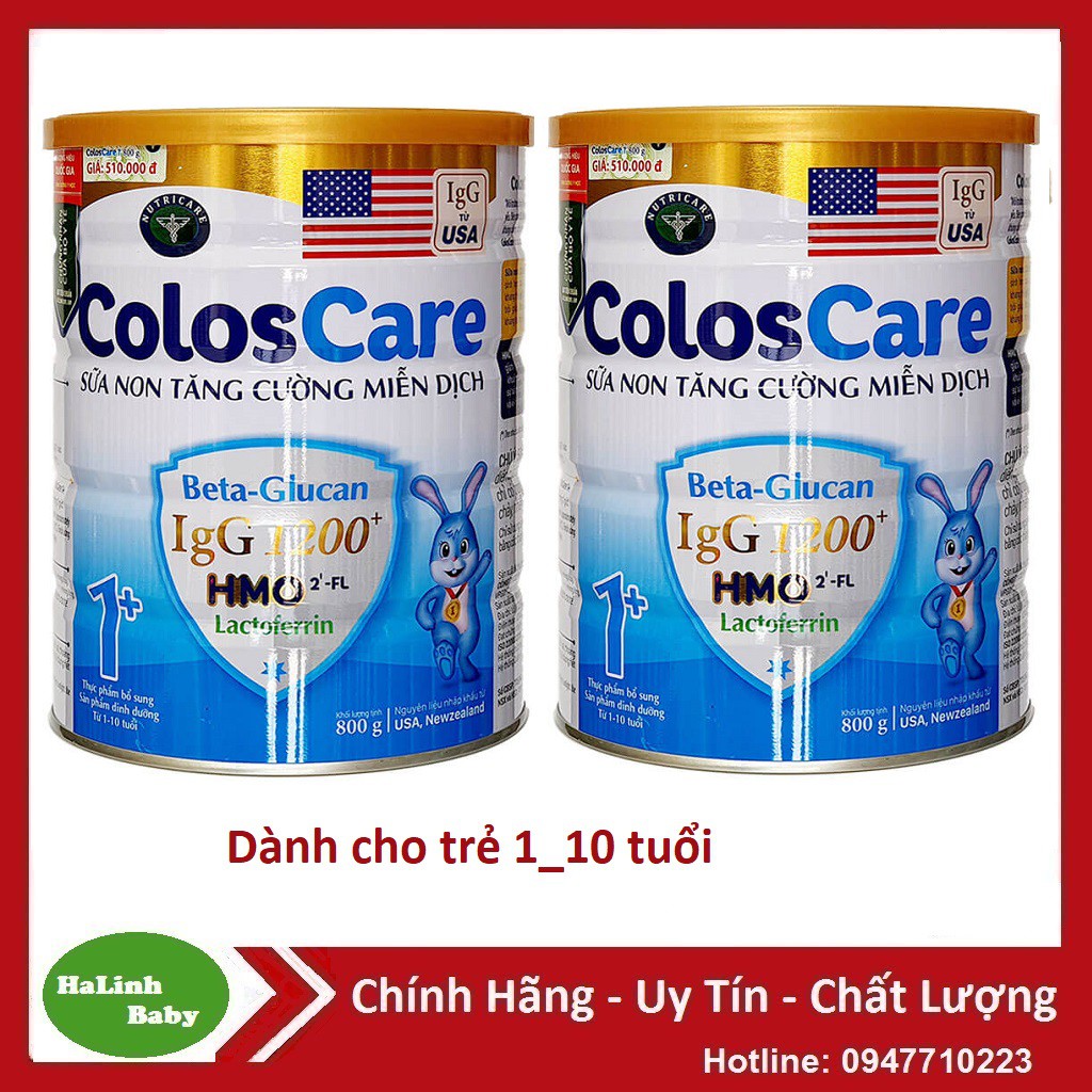 Combo 2 Lon Sữa ColosCare 1+ 800g 1200igG [800g]