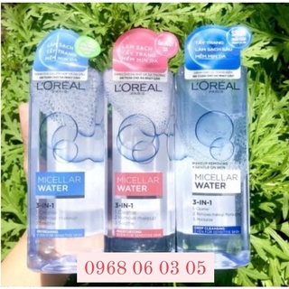 Nước tẩy trang loreal l'oreal paris micellar water 3 in1 400ml