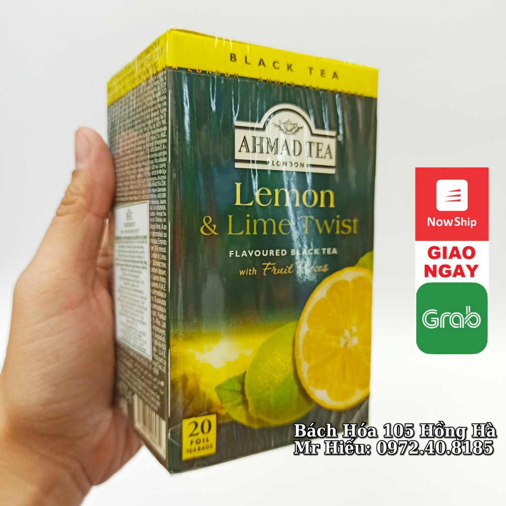 [T4/2024] Trà Ahmad Tea vị Chanh hộp 20 gói - Lemon &amp; Lime Twist