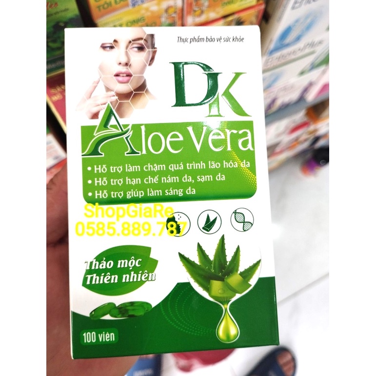 DK ALOE VERA Green Viên uống đẹp da, dưỡng da, giúp dưỡng ẩm, chống lão hóa và tái tạo da