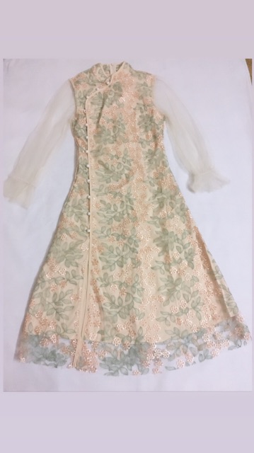 [Ảnh thật/Order] Sườn xám cách tân tiểu thư. Sườn xám pha ren xẻ tà ôm body | BigBuy360 - bigbuy360.vn