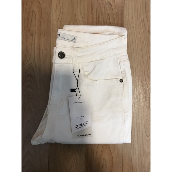 Quần loe trắng CT jeans xuất xịn siêu đẹp