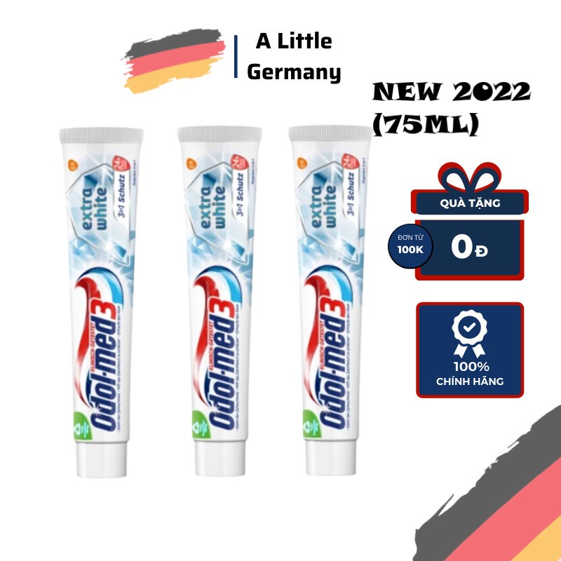 Kem đánh răng Odol-Med3 75ml, kem đánh răng Đức giúp khử mùi hôi miệng
