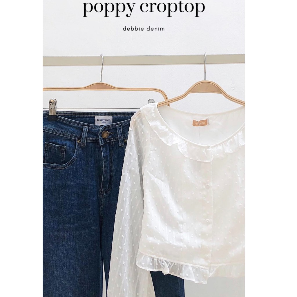 Naked By V - Áo voan có bèo Poppy Croptop