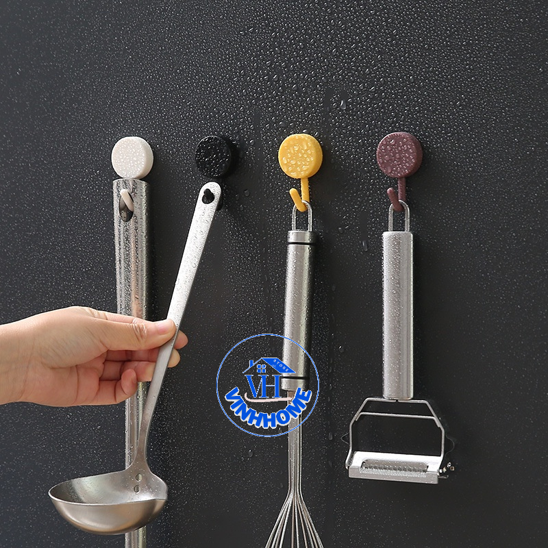 Móc Tròn Treo Đồ Dán Tường Đa Năng Trang Trí Nhà Nhiều Màu, móc dán tường mini chắc chắn chịu lực, màu sắc tươi tắn