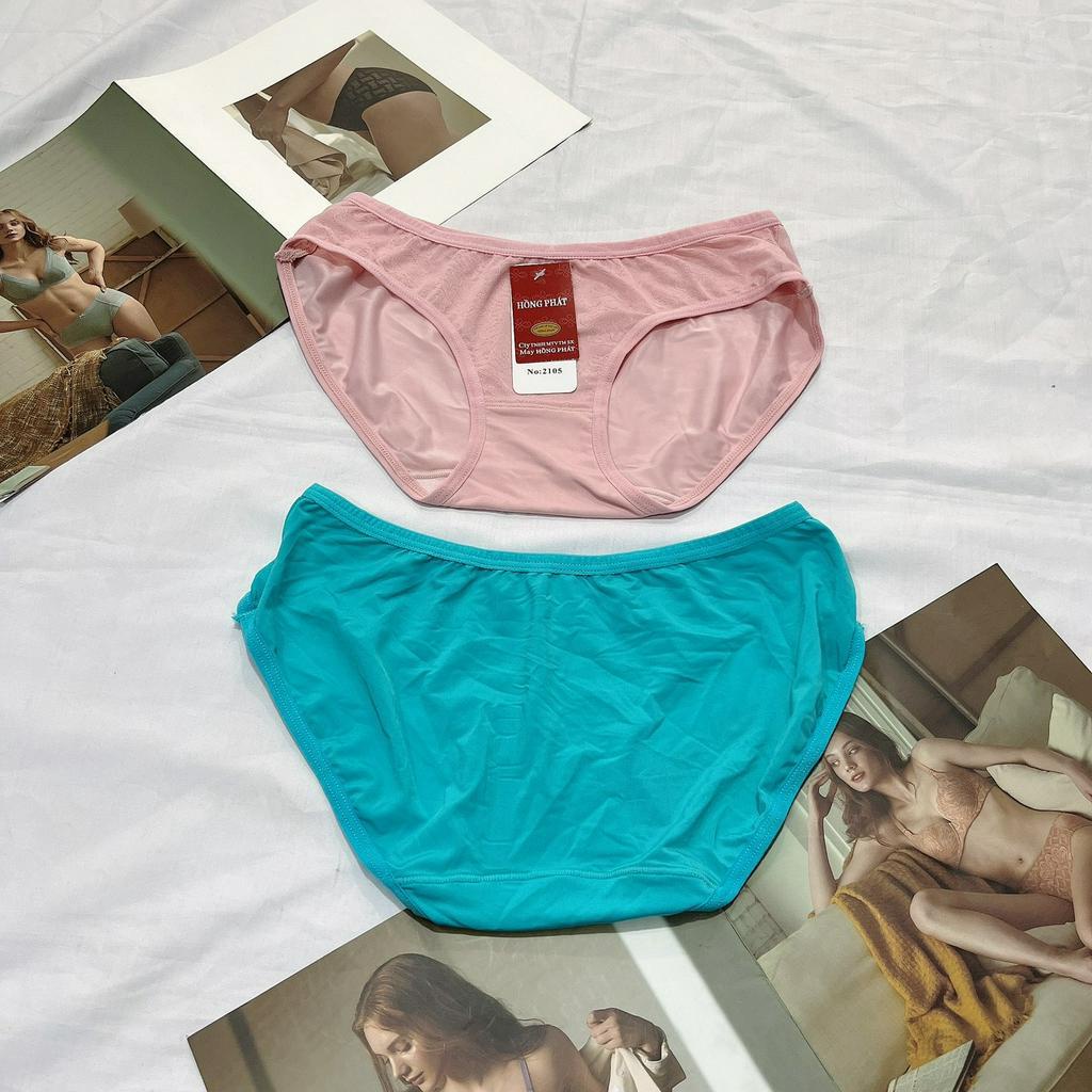 Quần lót nữ thun lạnh trơn cao cấp 2105 cạp thấp lưng chất liệu mềm mịn thoáng mát size 40kg-55kg