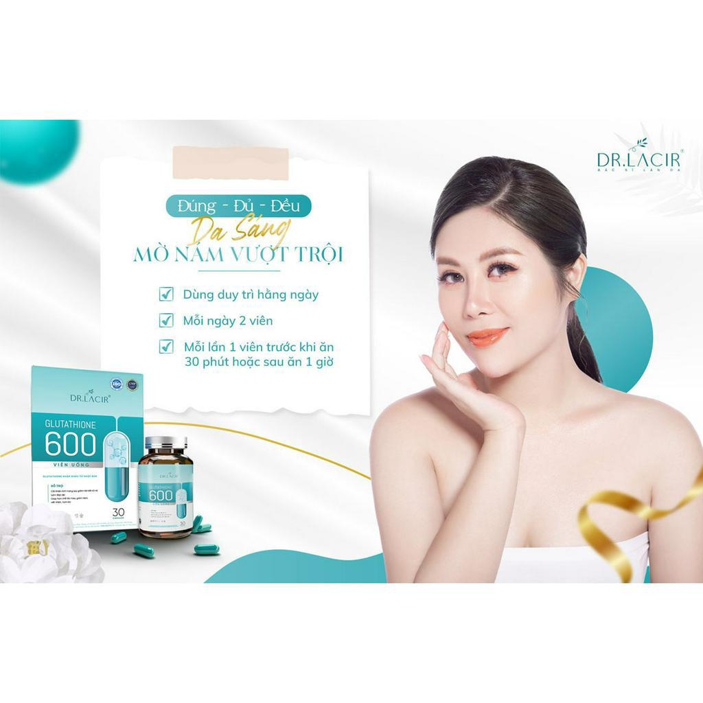 Glutathion 600 mg Dr.lacir, viên uống trắng sáng da mờ nám tàn nhang