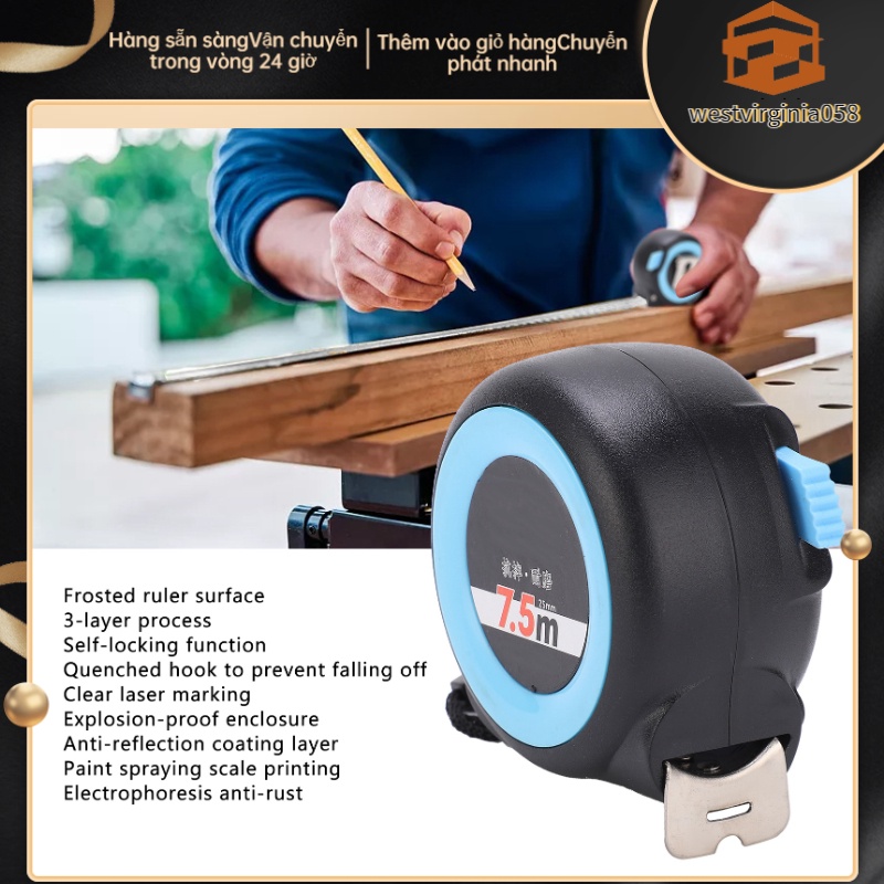 Hàng Hot Đo băng Lưỡi thép dày hơn Nâng cấp tự khóa Bề mặt mờ để chế biến gỗ Hàng giao ngayWestvirginia058