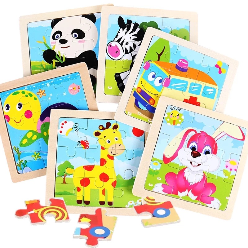 1 Bộ Đồ Chơi Xếp Hình 3D Mini Kích Thước Nhỏ/Động Vật Hoạt Hình Phát Triển Trí Tuệ Cho Bé