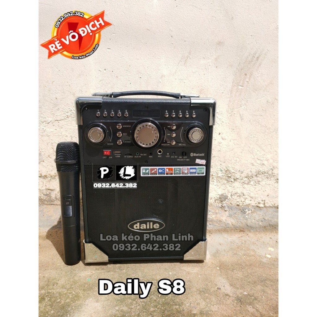 Loa kéo karaoke daily S8 tặng 1 Mic không dây