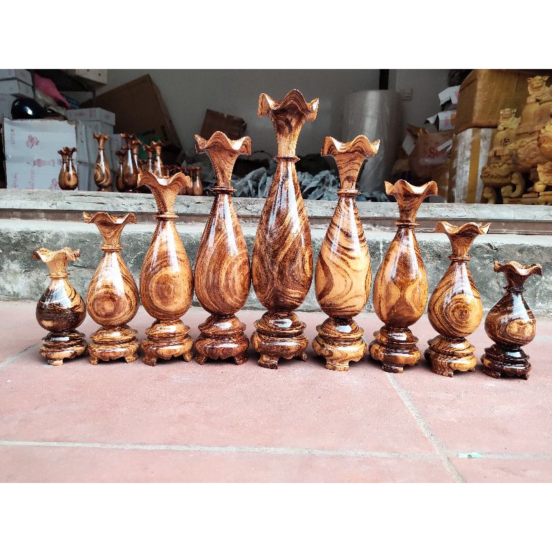 Bộ lục bình tỳ bà 9 món gỗ Gụ Việt loại gỗ quý hiếm( Vân tự nhiên, độc, lạ, ảnh thật 100