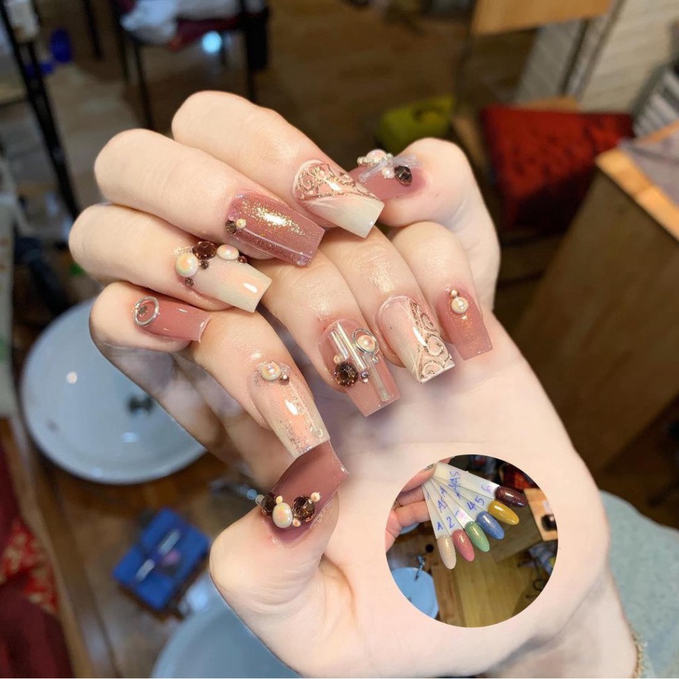 Set gel nhũ ánh trai AS mẫu chai đen 6 chai - ánh nhũ