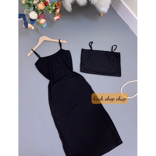 Đầm body 2 dây dáng dài size 40 - 58 kg