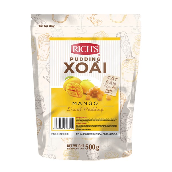 PUDDING XOÀI CẮT SẴN hiệu rich's gói 500g