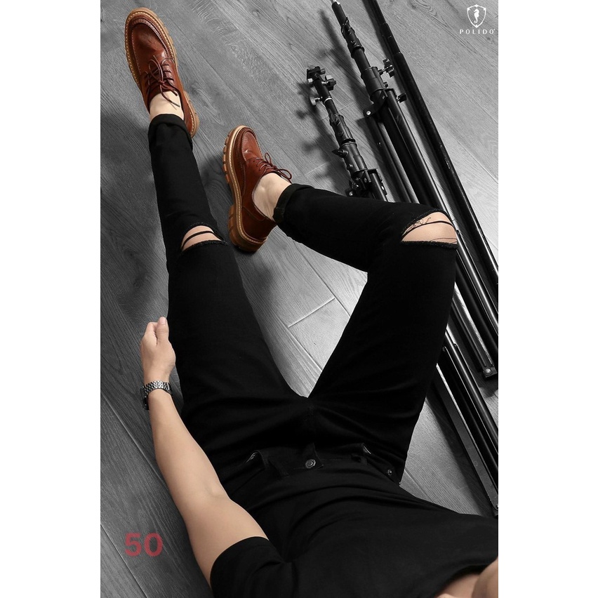 Quần jean nam rách gối cao cấp-chất bò co dãn 4 chiều-from chuẫn thời trang Lady-Hn Store88 q2