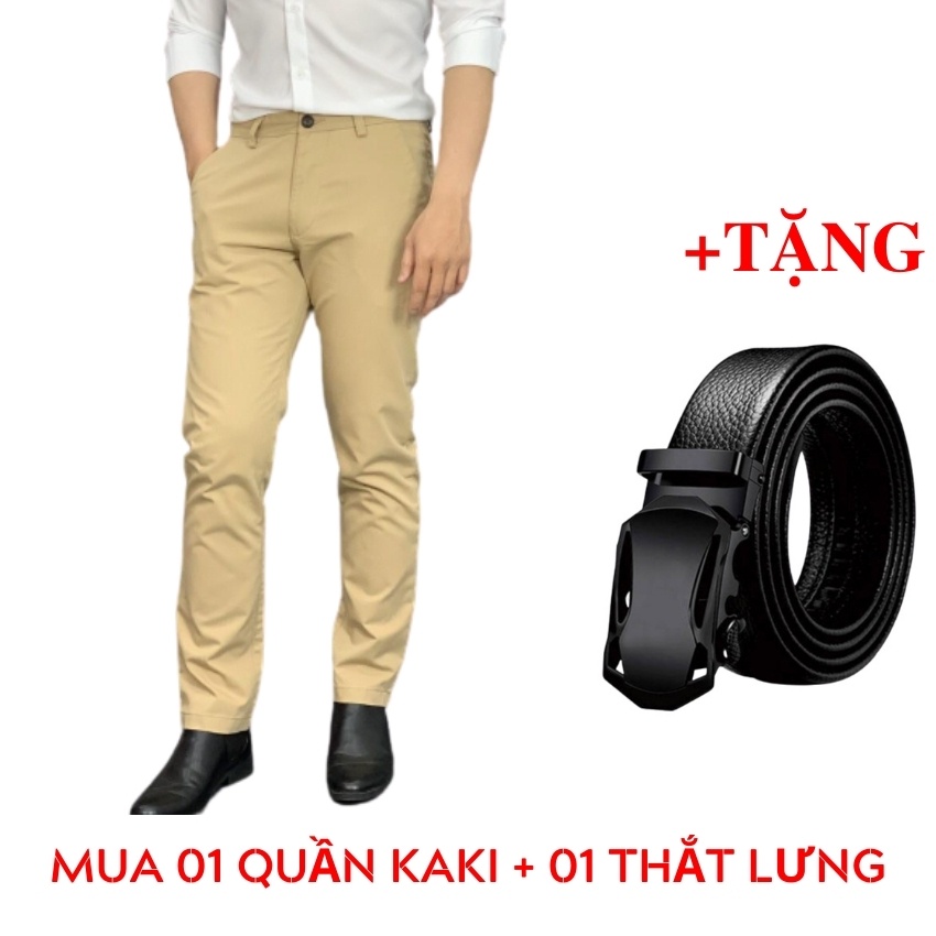 Combo quần kaki nam JT946 tặng dây thắt lưng cao cấp THE MIX-UP SHOP Form Hàn Quốc trẻ trung, cá tính