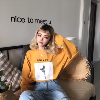 A77 Áo harajuku mèo con dễ thương