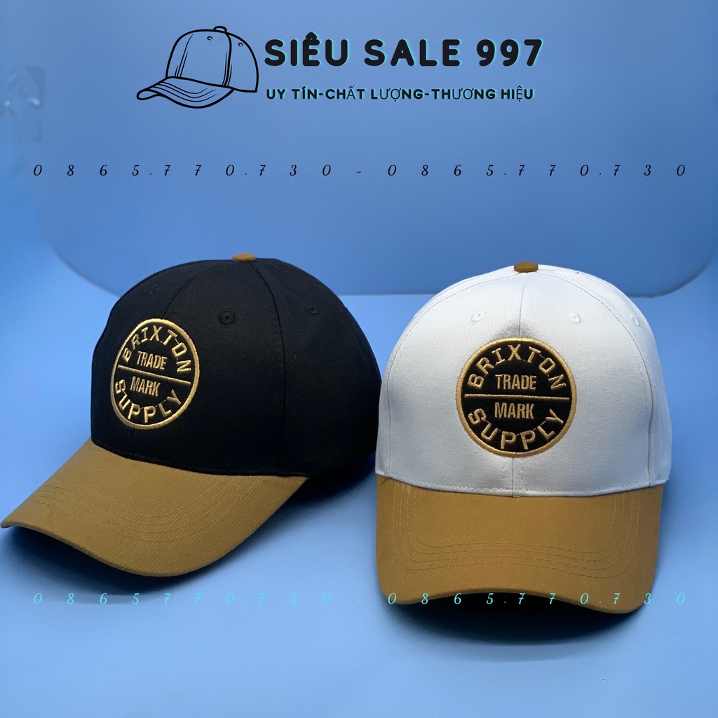 NÓN LƯỠI TRAI KẾT THÊU ĐEN NÂU LOGO SIÊU ĐẸP, MŨ LƯỠI TRAI HỌA THỜI TRANG NAM NỮ UNISEX