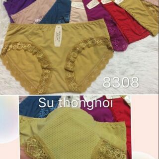 Combo 10 quần lót thông hơi phối ren nữ cao cấp