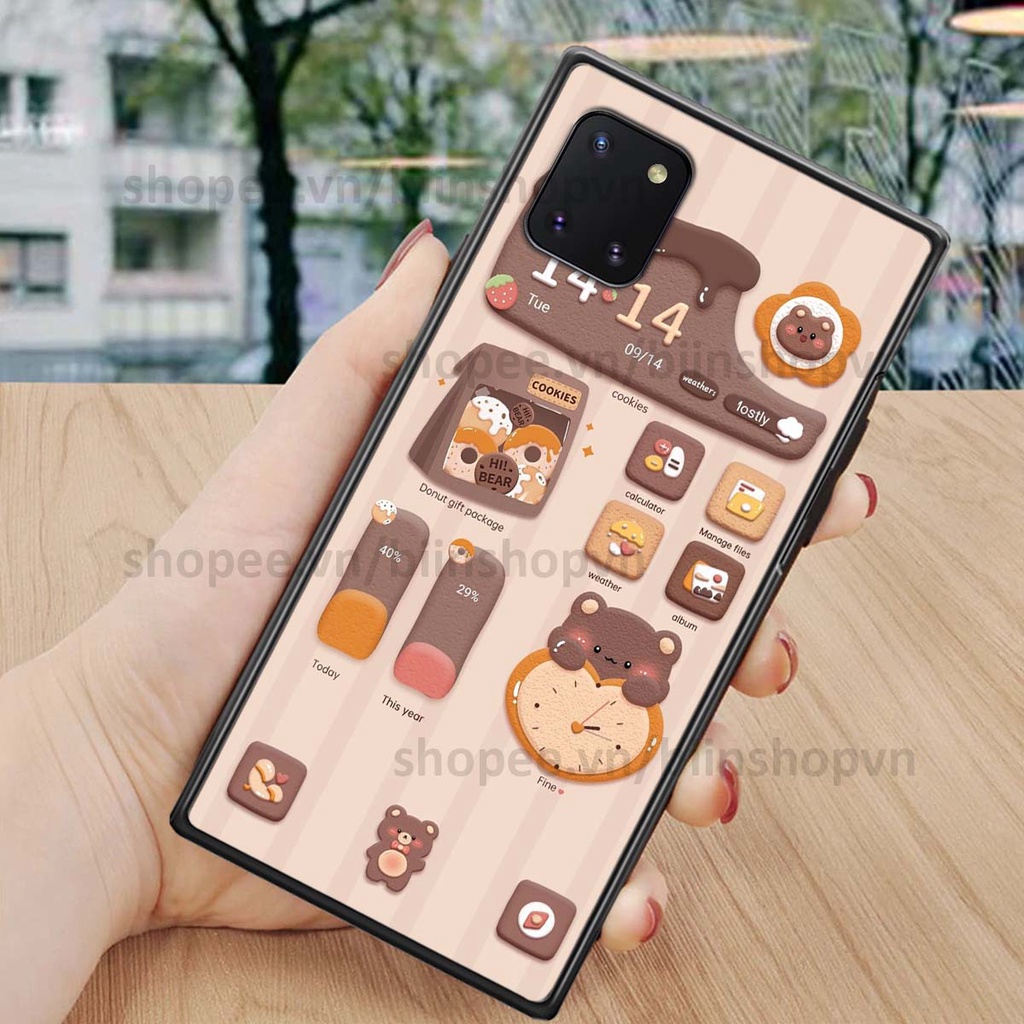 Ốp Samsung Note 10 Lite in 3D icon gấu nổi siêu xinh, siêu đáng yêu, cá tính phong cách