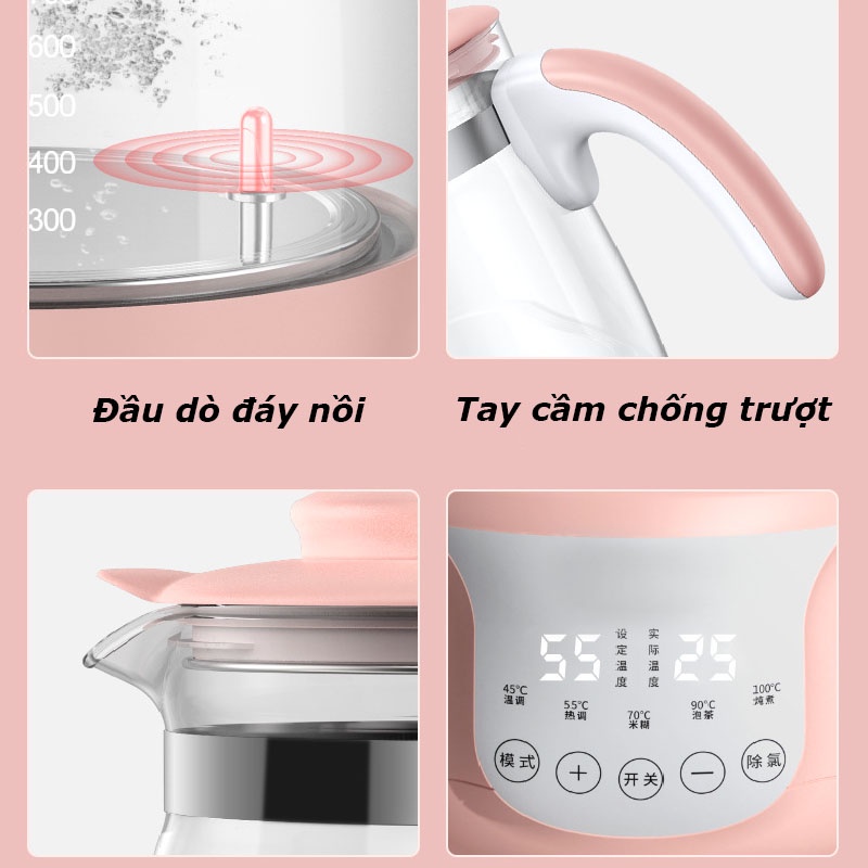 [Giao từ Hà Nội]Máy Hâm Nước Pha Sữa Điều Chỉnh Nhiệt Độ Thông Minh, Khử Clo Nước, Tiệt Trùng Bình Sữa