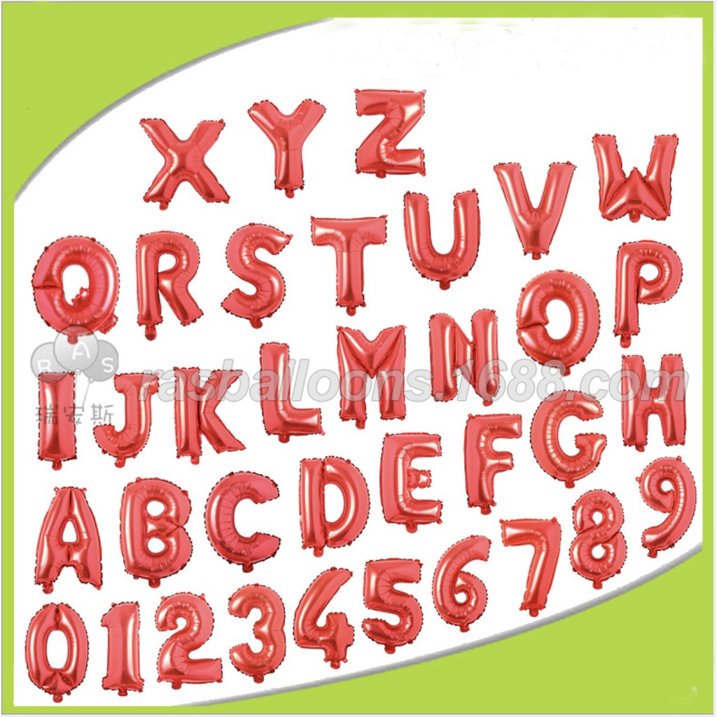 Bóng chữ lẻ 5K/chữ , 5 màu 36cm