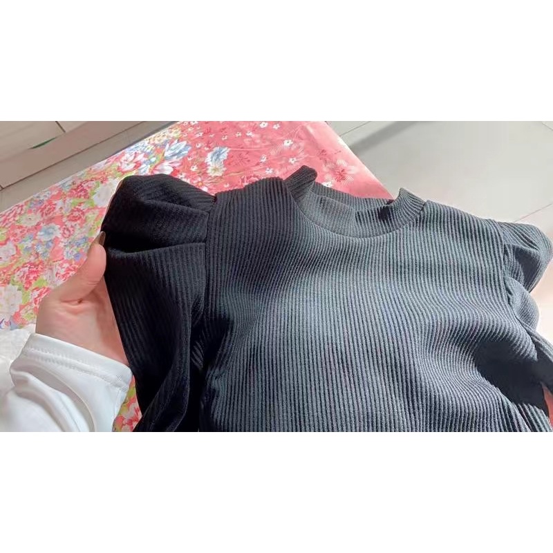 Váy body len gân tay bồng tiểu thơ siêu xinh