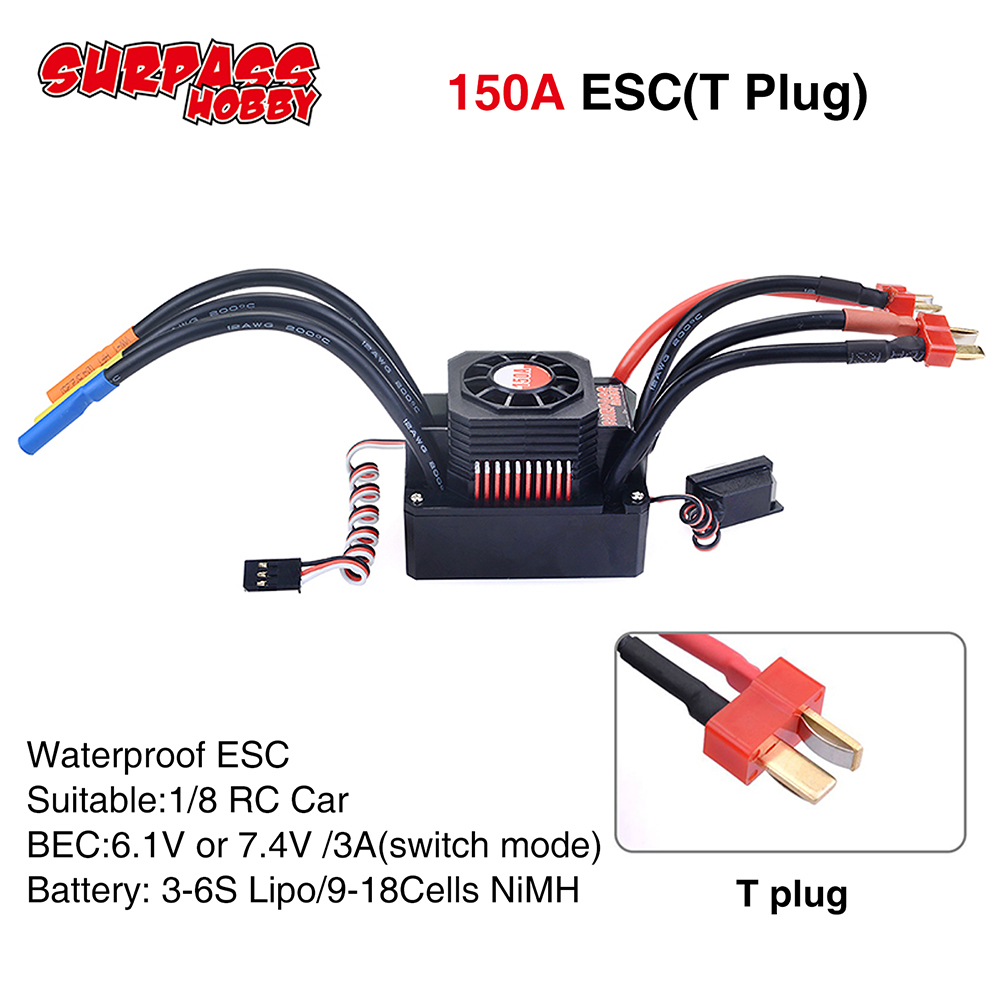 Động cơ không chổi than ESC SURPASSHOBBY 150a 80a 120a 25a 35a 45a 60a cho xe hơi điều khiển từ xa 1 / 8 1 / 10 1 / 12