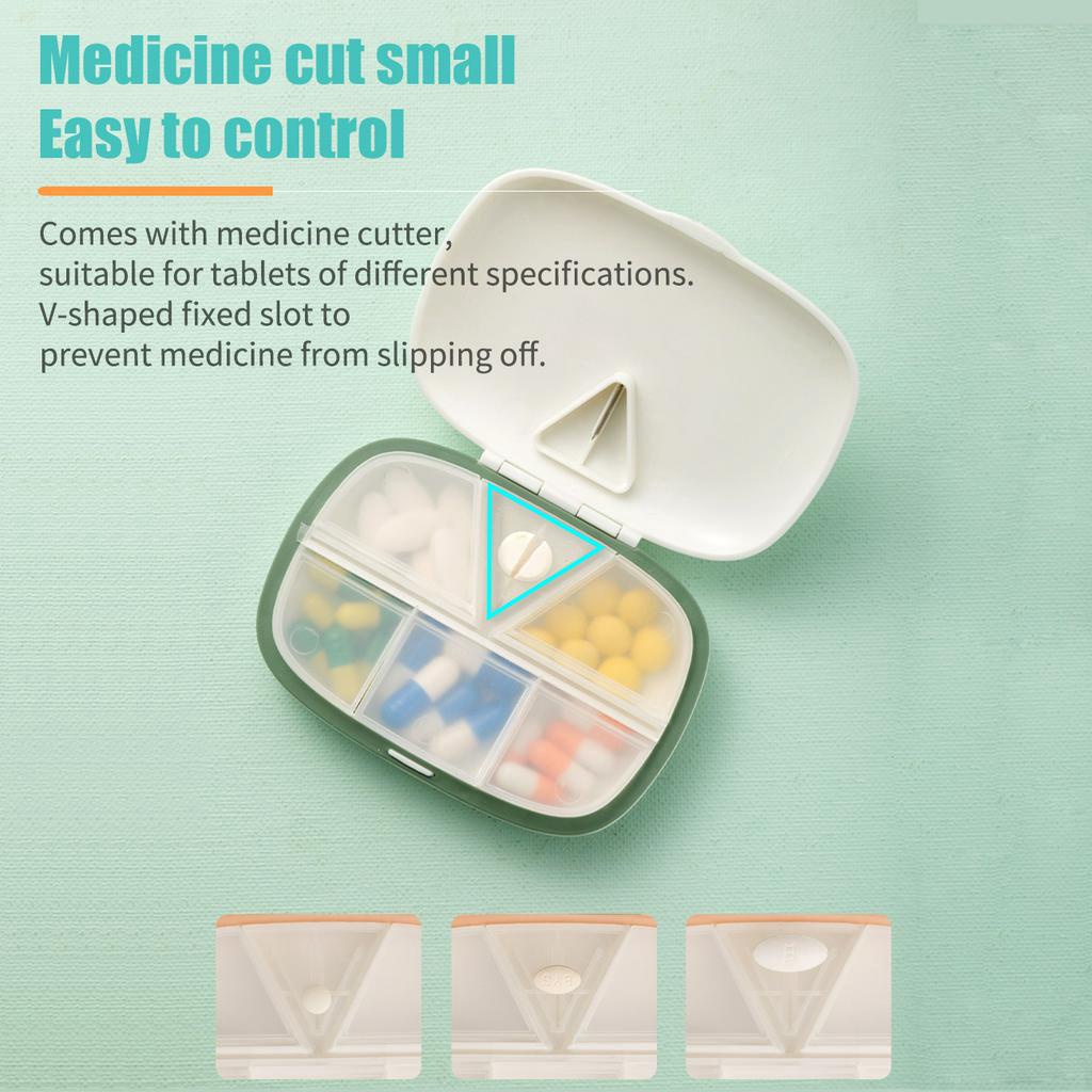 Hộp đựng thuốc 5 ngăn JUJIAJIA chống thấm nước chống ẩm dễ mang theo tiện dụng