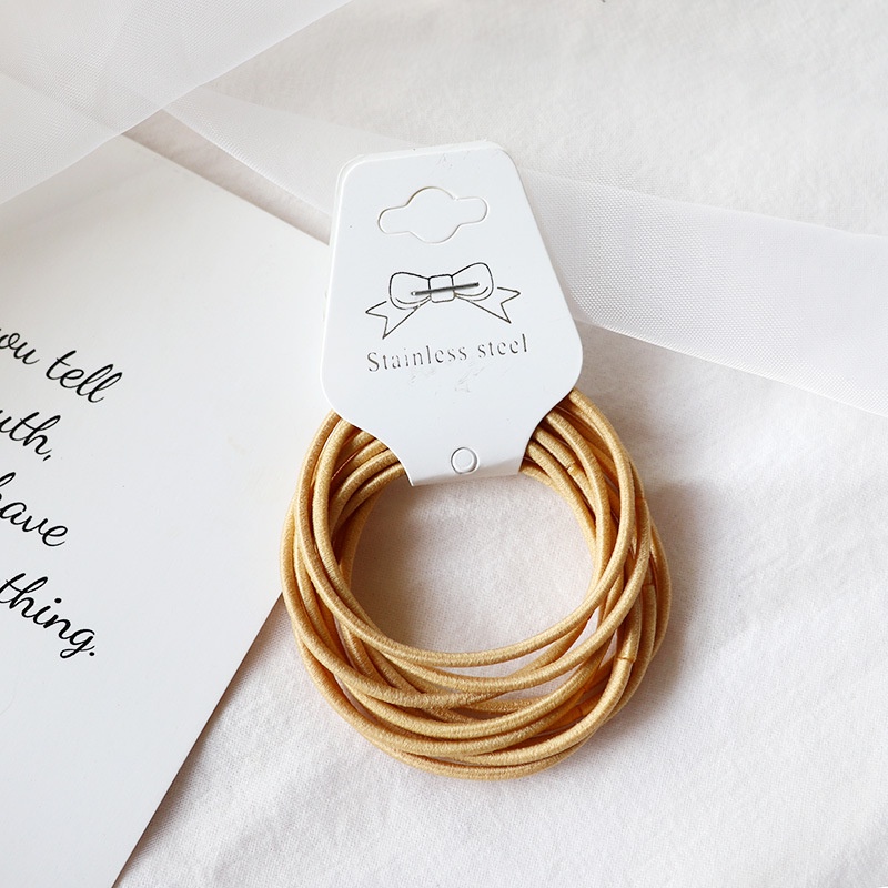 Set 10 Dây Buộc Tóc Co Giãn Nhiều Màu Sắc Tiện Dụng Cho Nữ