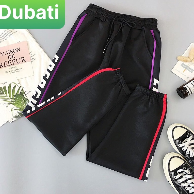 QUẦN JOGGER THỂ THAO VIỀN CHỮ ĐÙI CHẤT NỈ DA CÁ NAM NỮ CÓ BO PHONG CÁCH SÀNH ĐIỆU -DUBATI FASHION