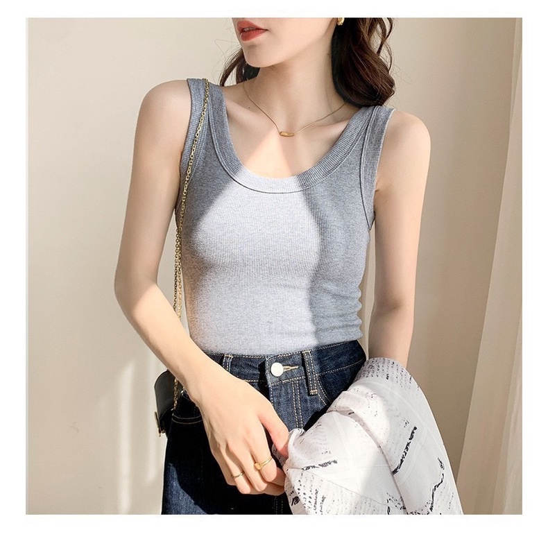 Áo ba lỗ nữ khoét vai cá tính, Áo tanktop dáng dài chất liệu thun tăm cao cấp mềm mại thoáng mát mã A020