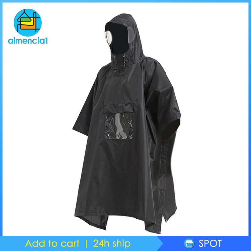 [ALMENCLA1] Rain Poncho Rain Cape Coat Jacket Outdoor Backpacking Raincoat Sunshade Tarp