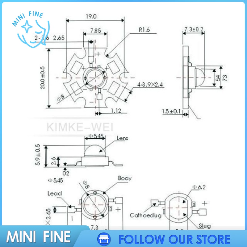 Set 10 Tấm Nhôm Tản Nhiệt Đèn Led 1 / 3 / 5w Công Suất Cao | BigBuy360 - bigbuy360.vn