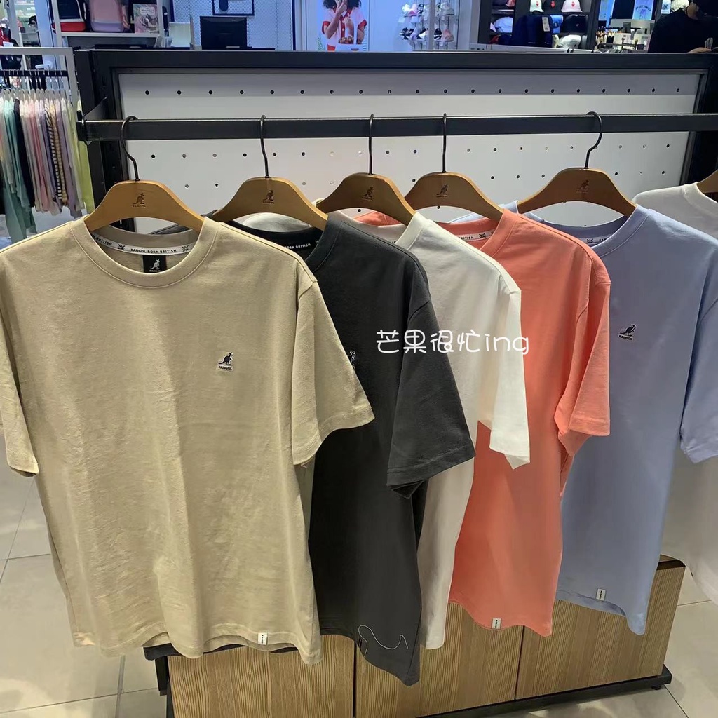 Áo Thun Cotton Cổ Tròn Dáng Rộng Ngắn Tay In Hình Graffiti KANGOL Graffiti Mùa Hè Phong Cách Mới Dành Cho Nam Nữ