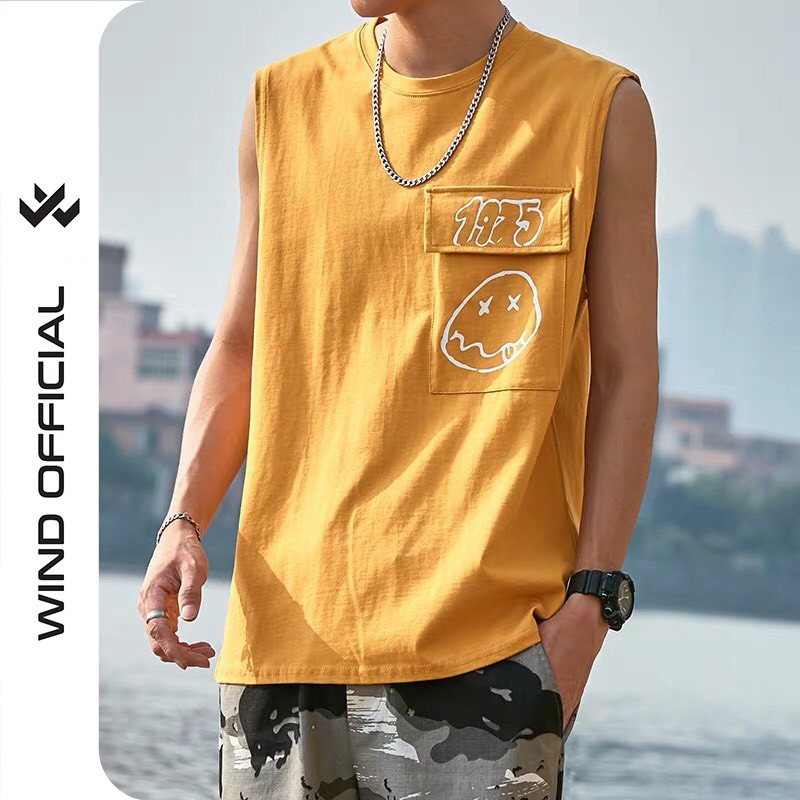 Áo tanktop unisex WIND form rộng ba lỗ 1975 thun cotton nam nữ oversize