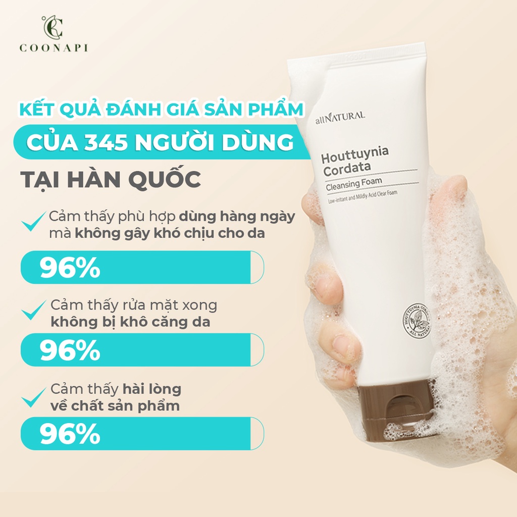 Sữa Rửa Mặt Diếp Cá pH Thấp, Dịu Nhẹ Và Dưỡng Ẩm All Natural Houttuynia Cordata Cleansing Foam 120ml