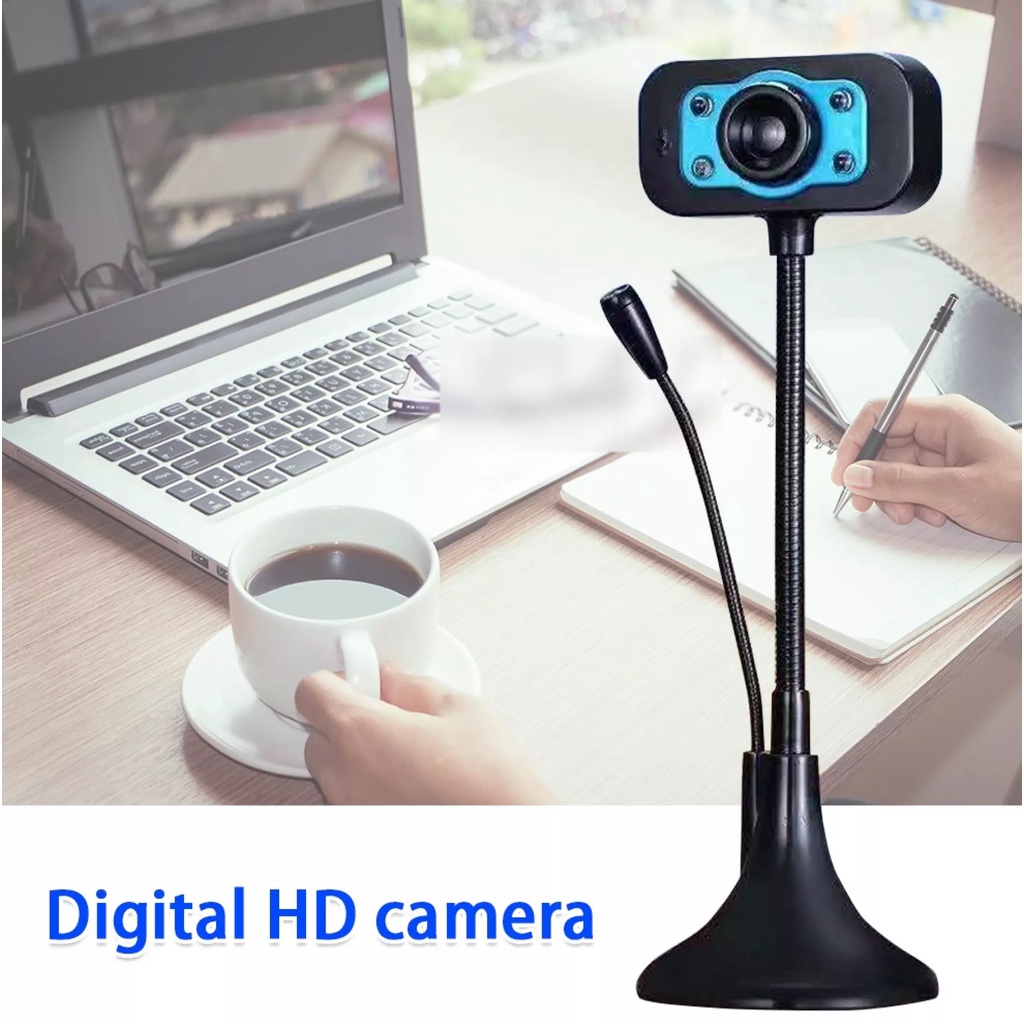 (Bảo hành 06 tháng)Webcam Chân Cao có mic dùng cho máy tính có tích hợp mic và đèn Led trợ sáng giúp học online,hợp nhóm