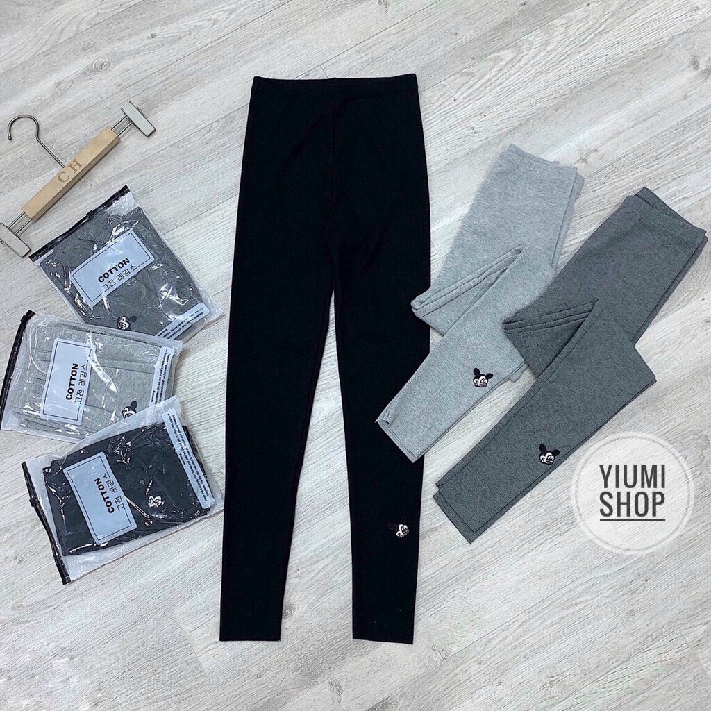 Quần Legging len tăm thêu chuột Mickey, Quần giữ nhiệt chất vải dày đẹp | BigBuy360 - bigbuy360.vn